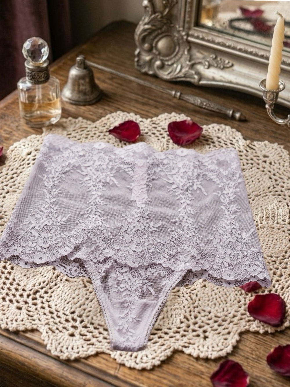 Victoria’s Secret High Rise Ivy Lace Thong Panty NWT